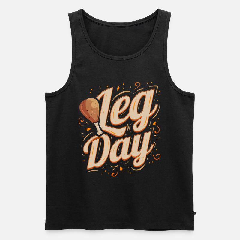 Turkey Drum Leg Day Thanksgiving - Männer Premium Bio Tank Top - Schwarz