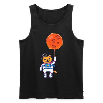 Space Cat Moon Planets Astronaut Space Balloons - Männer Premium Bio Tank Top - Schwarz - Vorne - Michal (187cm)