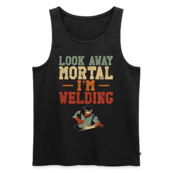 Welder Welding Vintage Retro Look - Männer Premium Bio Tank Top - Schwarz - Vorne - AI Model Male 178 light (178cm)
