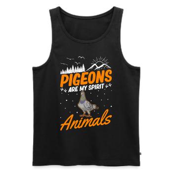 Les pigeons sont mes animaux spirituels Pigeonnier pigeonnier pigeon - Débardeur bio Premium Homme - noir - Devant - Michal (187cm)