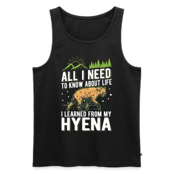 Hyäne Geschenk Erdwolf Hyena - Männer Premium Bio Tank Top - Schwarz - Vorne - AI Model Male 178 light (178cm)