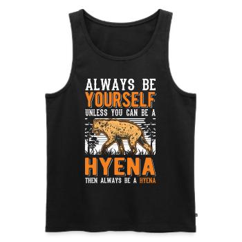 Always be yourself Hyena Erdwolf Hyäne - Männer Premium Bio Tank Top - Schwarz - Vorne - AI Model Male 178 light (178cm)
