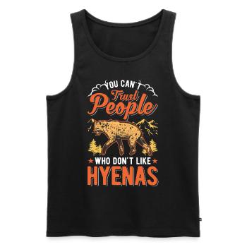Hyäne Geschenk Erdwolf Hyena - Männer Premium Bio Tank Top - Schwarz - Vorne - AI Model Male 178 light (178cm)