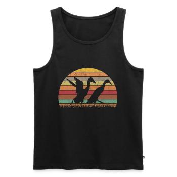 Indian Running Duck Retro Bottle Duck Vintage - Débardeur bio Premium Homme - noir - Devant - Michal (187cm)