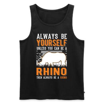 Rhinocéros Rhinocéros Rhinocéros - Débardeur bio Premium Homme - noir - Devant - Michal (187cm)