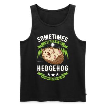 Igel Geschenk Stacheligel - Männer Premium Bio Tank Top - Schwarz - Vorne - Michal (187cm)