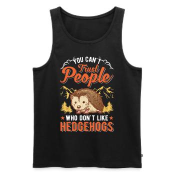 Hedgehog Gift Stacheligel - Men's Premium Organic Tank Top - black - Front - Michal (187cm)
