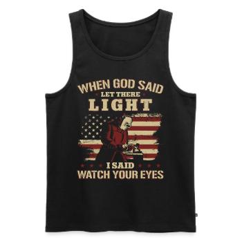 Welder Welding Vintage American - Männer Premium Bio Tank Top - Schwarz - Vorne - AI Model Male 178 light (178cm)