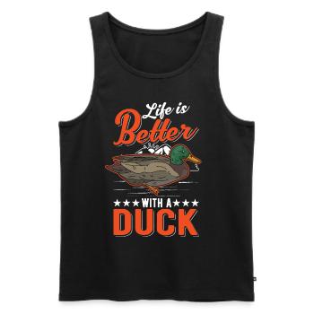 Das Leben ist besser mit Enten - Männer Premium Bio Tank Top - Schwarz - Vorne - Michal (187cm)