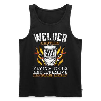Welder Welding Vintage Welder - Männer Premium Bio Tank Top - Schwarz - Vorne - AI Model Male 178 light (178cm)