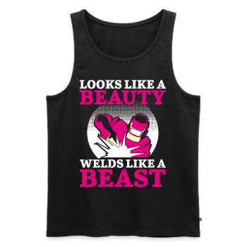 Welder Welding Female Welder - Männer Premium Bio Tank Top - Schwarz - Vorne - AI Model Male 178 light (178cm)