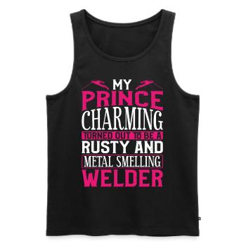 Welder Welding Girlfriend Vintage - Männer Premium Bio Tank Top - Schwarz - Vorne - AI Model Male 178 light (178cm)