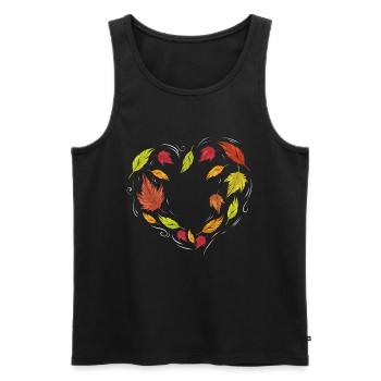 Les feuilles d’automne forment le cœur pour Thanksgiving - Débardeur bio Premium Homme - noir - Devant - AI Model Male 178 light (178cm)