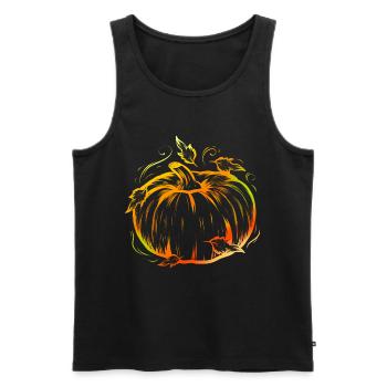 Pumpkin Halloween Thanksgiving - Männer Premium Bio Tank Top - Schwarz - Vorne - Michal (187cm)