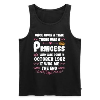 Es war einmal eine Prinzessin. Oktober 1962 Geburt - Männer Premium Bio Tank Top - Schwarz - Vorne - Michal (187cm)