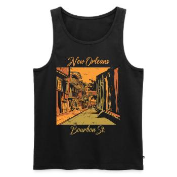 Souvenir-Louisiana Carnival Bourbon Street-New Or - Débardeur bio Premium Homme - noir - Devant - Michal (187cm)