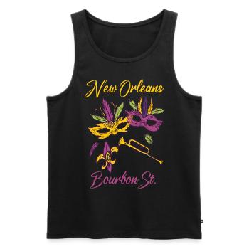 Français Bourbon souvenir du carnaval de la Nouvelle-Orléans - Débardeur bio Premium Homme - noir - Devant - Michal (187cm)