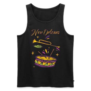 New Orleans Bourbon Street Mardi Gras French Quart - Men's Premium Organic Tank Top - black - Front - Michal (187cm)