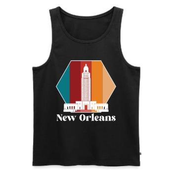 Louisiana Skyline-New Orleans Souvenir Carnival - Débardeur bio Premium Homme - noir - Devant - Michal (187cm)