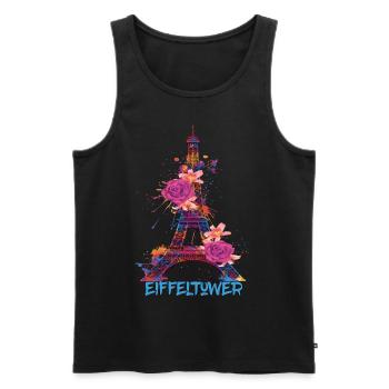 Paris-Souvenir-France-Français-L’amour de l’œuf - Débardeur bio Premium Homme - noir - Devant - Michal (187cm)
