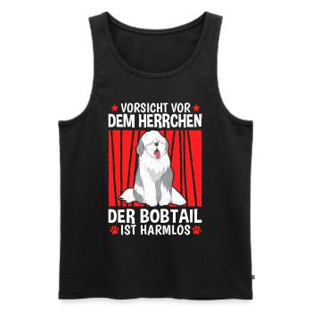 Bobtail Herrchen altenglischer Schäferhund - Männer Premium Bio Tank Top - Schwarz - Vorne - Michal (187cm)