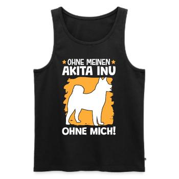 Ohne meinen Akita Inu ohne mich japanischer Spitz - Männer Premium Bio Tank Top - Schwarz - Vorne - Michal (187cm)