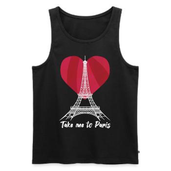 Emmenez-moi à Paris Tour Eiffel Love France Souve - Débardeur bio Premium Homme - noir - Devant - Michal (187cm)