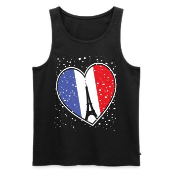 Schnee Paris Winter Eiffelturm Frankreich Schneefl - Männer Premium Bio Tank Top - Schwarz - Vorne - Michal (187cm)