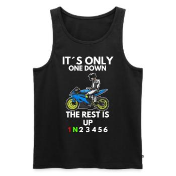Motorcycle Lifestyle / Motorcycle / Motorcycle biker - Men's Premium Organic Tank Top - black - Front - Michal (187cm)