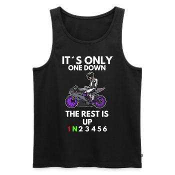Motorcycle Lifestyle / Motorcycle / Motorcycle biker - Men's Premium Organic Tank Top - black - Front - Michal (187cm)