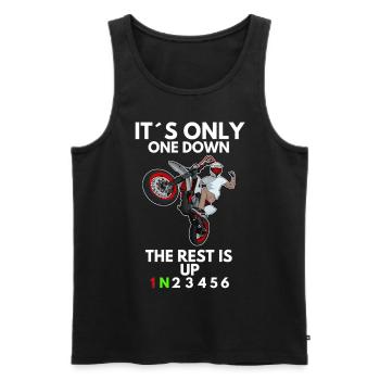 Supermoto / Supermotard / Supermoto Wheelie Biker - Débardeur bio Premium Homme - noir - Devant - AI Model Male 178 light (178cm)