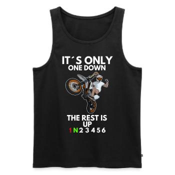 Supermoto / Supermotard / Supermoto Wheelie Biker - Débardeur bio Premium Homme - noir - Devant - AI Model Male 178 light (178cm)