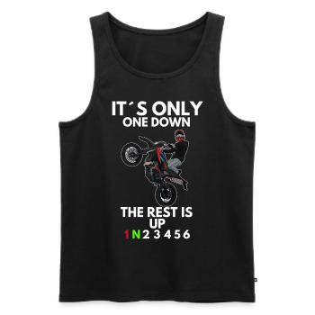Supermoto / Supermotard / Supermoto Wheelie Biker - Débardeur bio Premium Homme - noir - Devant - AI Model Male 178 light (178cm)