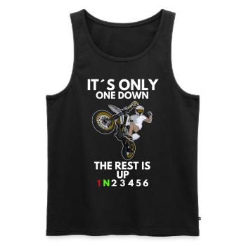 Supermoto / Supermotard / Supermoto Wheelie Biker - Débardeur bio Premium Homme - noir - Devant - AI Model Male 178 light (178cm)
