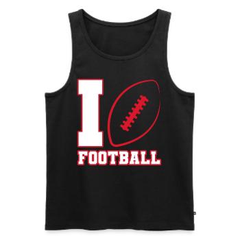 J’adore Football American Football USA - Débardeur bio Premium Homme - noir - Devant - Michal (187cm)