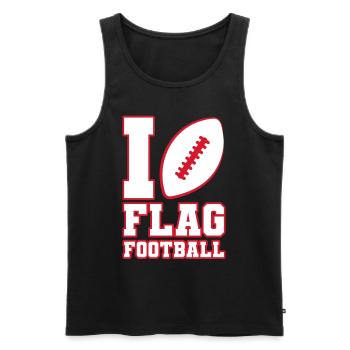 I love Flag Football Ball Player - Men's Premium Organic Tank Top - black - Front - AI Model Male 178 light (178cm)