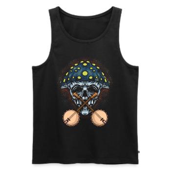 Banjo Shirts For Men Bluegrass Appalachia Folk - Men's Premium Organic Tank Top - black - Front - AI Model Male 178 light (178cm)