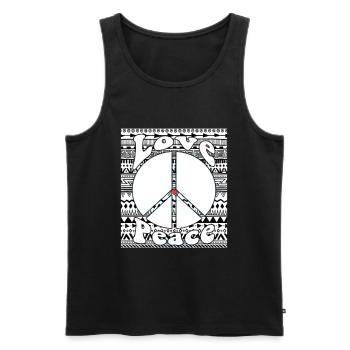 Hippie - Männer Premium Bio Tank Top - Schwarz - Vorne - AI Model Male 178 light (178cm)