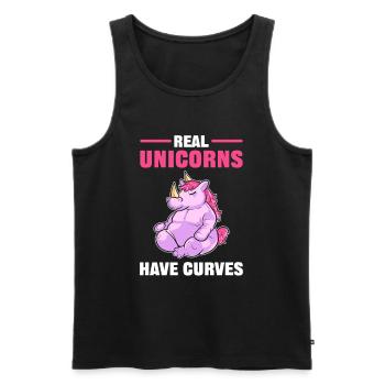 Real Unicorns Have Curves Rhino Rhinoceros - Männer Premium Bio Tank Top - Schwarz - Vorne - Michal (187cm)