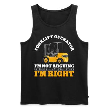 Certified Forklift Truck Operator - Men's Premium Organic Tank Top - black - Front - AI Model Male 178 light (178cm)