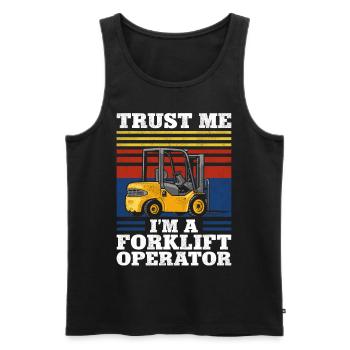 Certified Forklift Truck Operator - Men's Premium Organic Tank Top - black - Front - AI Model Male 178 light (178cm)