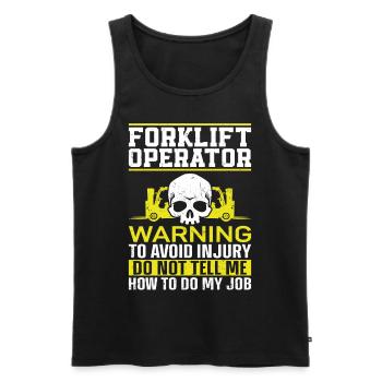 Certified Forklift Truck Operator - Men's Premium Organic Tank Top - black - Front - Michal (187cm)