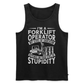 Certified Forklift Truck Operator - Men's Premium Organic Tank Top - black - Front - AI Model Male 178 light (178cm)