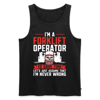 Certified Forklift Truck Operator - Men's Premium Organic Tank Top - black - Front - AI Model Male 178 light (178cm)