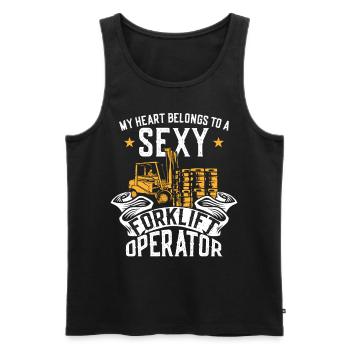 Opérateur de chariot élévateur certifié - Débardeur bio Premium Homme - noir - Devant - Michal (187cm)