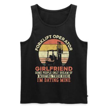 Certified Forklift Truck Operator - Men's Premium Organic Tank Top - black - Front - AI Model Male 178 light (178cm)