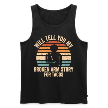 Gebrochener Arm - Männer Premium Bio Tank Top - Schwarz - Vorne - AI Model Male 178 light (178cm)