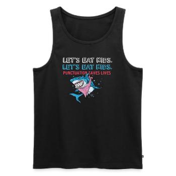 Punctuation Saves Lives I Funny English Grammar - Männer Premium Bio Tank Top - Schwarz - Vorne - AI Model Male 178 light (178cm)