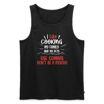 Punctuation Saves Lives I Funny English Grammar - Männer Premium Bio Tank Top - Schwarz - Vorne - AI Model Male 178 light (178cm)