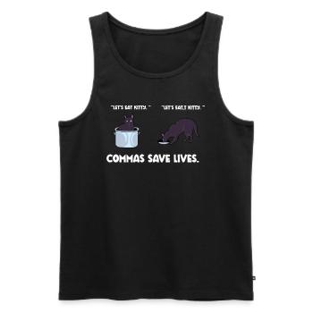 Punctuation Saves Lives I Funny English Grammar - Männer Premium Bio Tank Top - Schwarz - Vorne - AI Model Male 178 light (178cm)